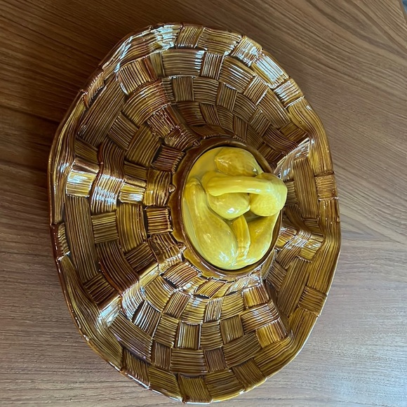 1960s California pottery veggies and dip flatter extra large - Picture 2 of 7